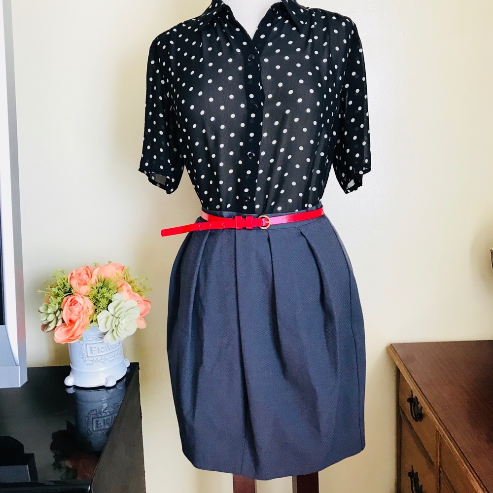 I ❤️ Ronson Pleated Skirt in Gray